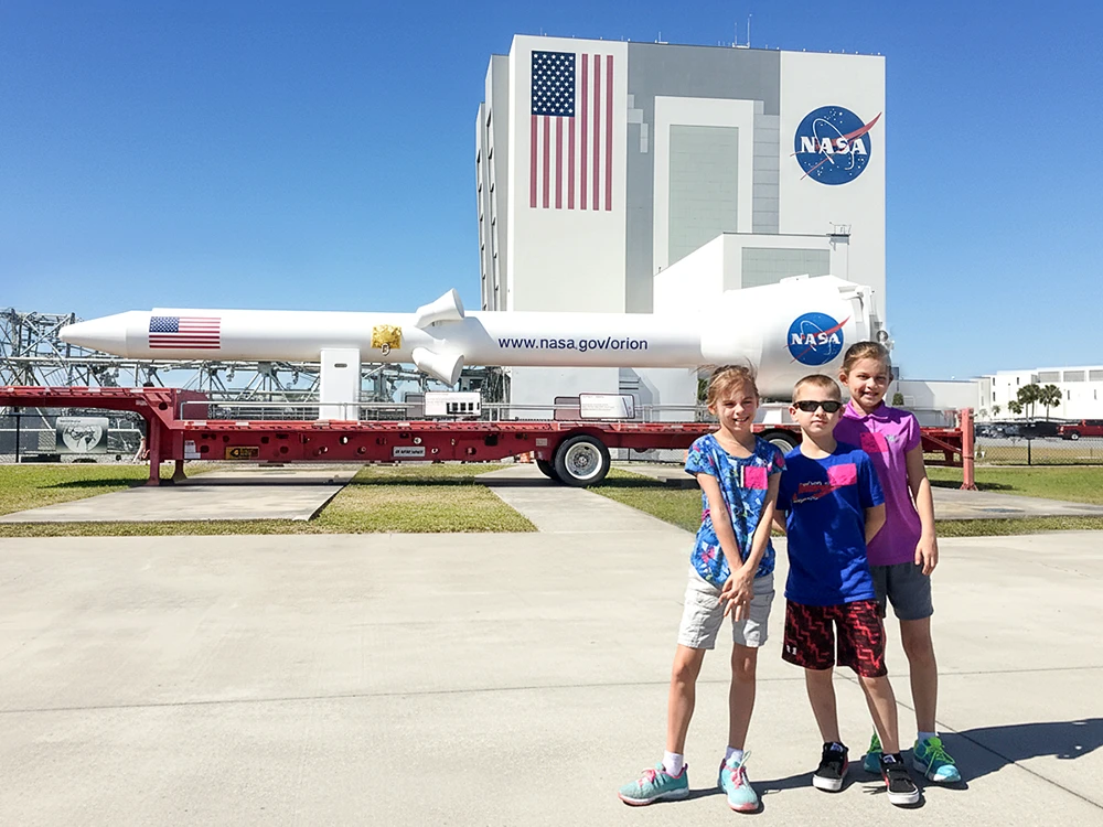 Kids visiting Kennedy Space Complex